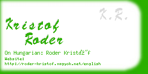 kristof roder business card